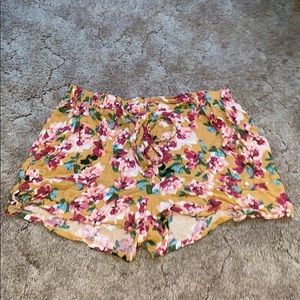 Yellow Floral and Flowy Shorts